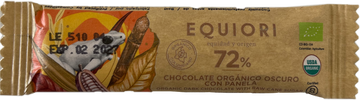 TABLETA CHOCOLATE 72% CON PANELA ORGÁNICA, Equiori x 11 g.