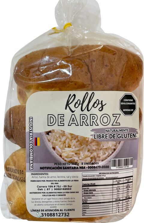 PAN DE ARROZ ROLLO, Vida Sana x 8 Unids.