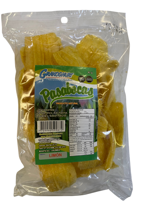 CHICHARRINES DE SOYA Sabor Limón, Granoghurt x 40 g.
