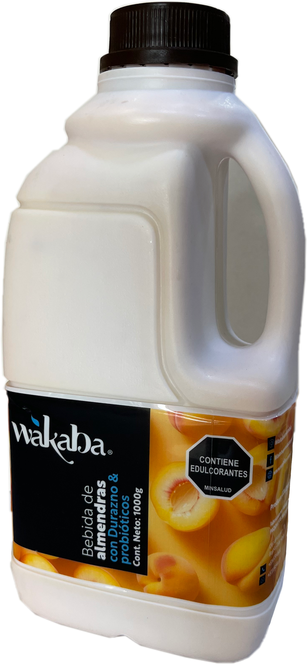 YOGURT DE ALMENDRA WAKABA SABOR DURAZNO X 1 LITRO (Sólo Venta en Bogotá)