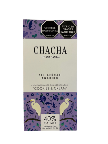 CHOCOLATE BLANCO Cookies & Cream, Chacha X 70g