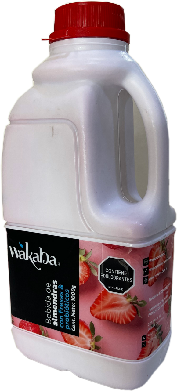 YOGURT DE ALMENDRAS WAKABA X 1 LITRO SABOR FRESA (Sólo Venta en Bogotá)