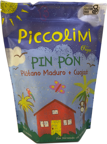 PAN PICCOLINI PIN PÓN (Plátano Maduro + Cuajada), Del Origen x 10 Unids. (Sólo Venta en Bogotá)