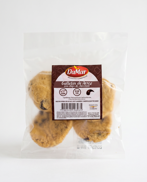 GALLETA DE ARROZ CON CHIPS DE CHOCOLATE, Damar x 45 g
