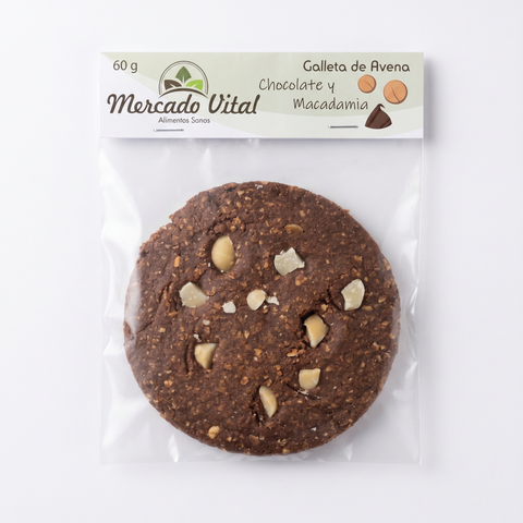 GALLETA DE AVENA CON CHOCOLATE Y MACADAMIA Mercado Vital x 60 g