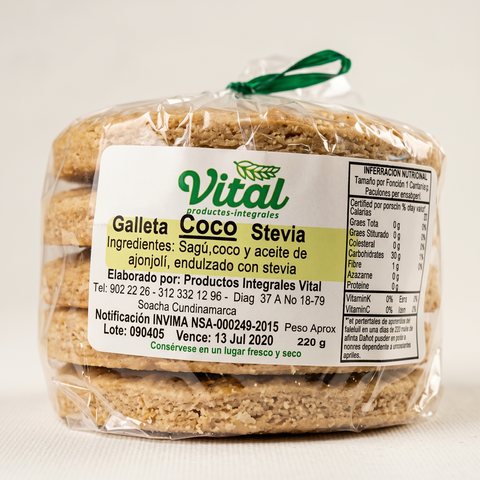 Galleta Coco Stevia Vital x 5 Unidades 220 g