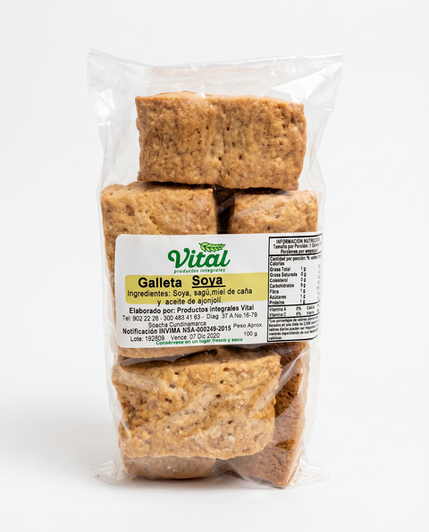 Galleta Soya Cuadritos, Vital x 100 g