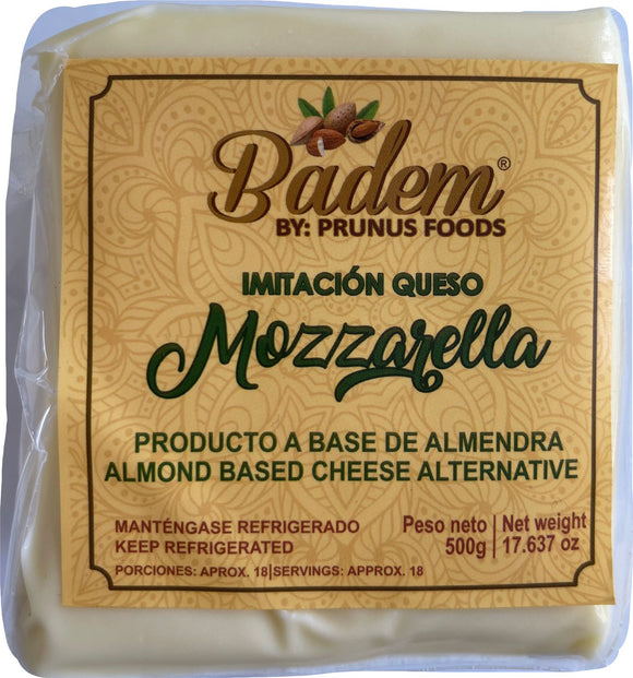 QUESO DE ALMENDRAS BADEM, Tipo Mozzarella Tajado x 500 g (Sólo Venta en Bogotá)