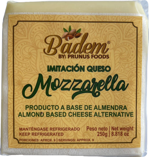 QUESO DE ALMENDRAS BADEM, Tipo Mozzarella Tajado x 250 g (Sólo Venta en Bogotá)