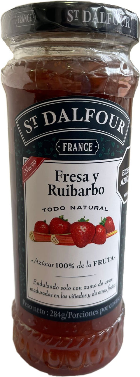 MERMELADA ST. DALFOUR Fresa y Ruibarbo X 284 G.