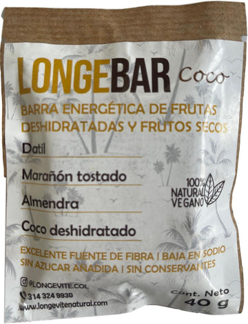 BARRA ENERGÉTICA LongeBar, Coco x 40 g