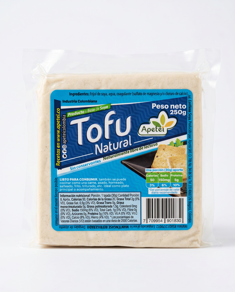 TOFU NATURAL Apetei x 250 g. (Venta Sólo en Bogotá)