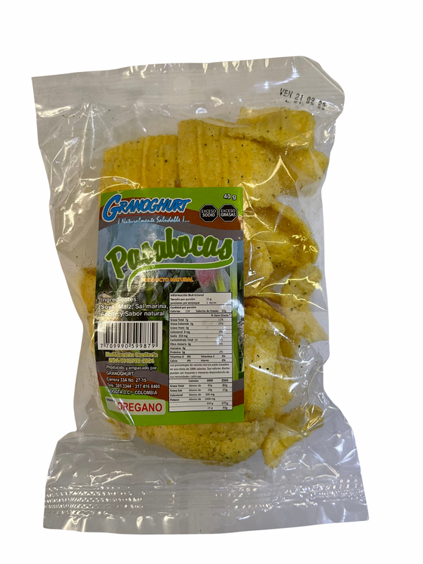 CHICHARRINES DE SOYA Sabor Orégano, Granoghurt x 40 g.