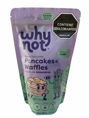 MEZCLA PARA PANCAKES Y WAFFLES A BASE DE ALMENDRAS, Sabor a Vainilla Why Not x 285 g. (Copia)