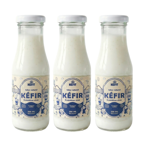 KÉFIR Sabor Natural x 3 und de 250 ml, Kéfit. (Venta Sólo en Bogotá)