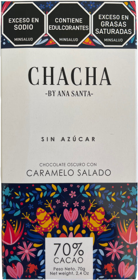 CHOCOLATE OSCURO CON CARAMELO SALADO, Chacha X 70g