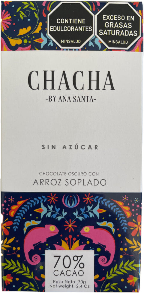 CHOCOLATE OSCURO CON ARROZ SOPLADO, Chacha X 70g