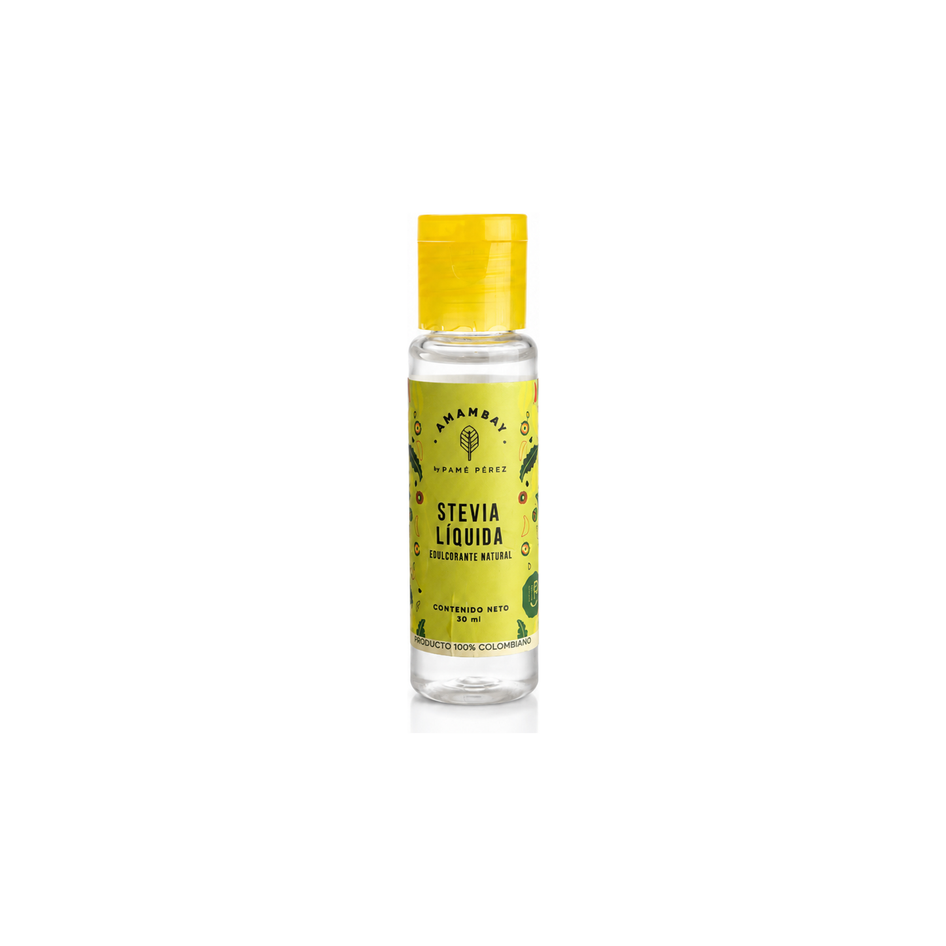 Stevia Líquida AMAMBAY by Pamé Pérez 30 ml, edulcorante natural sin aditivos, tamaño de bolsillo