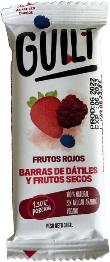 BARRA GUILT, Frutos Rojos x 30 g