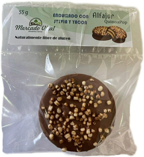 ALFAJOR CON QUINUA POP SIN GLUTEN, Mercado Vital x 55 g