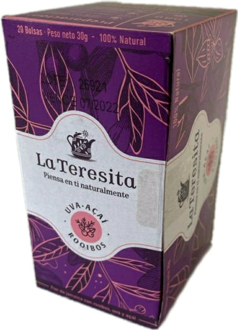 INFUSIÓN UVA, AÇAÍ, ROOIBOS, La Teresita x 20 Bolsas