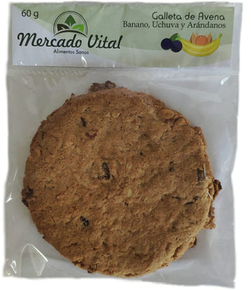 GALLETA DE AVENA CON BANANO, UCHUVA Y ARÁNDANOS Mercado Vital X 60 g.