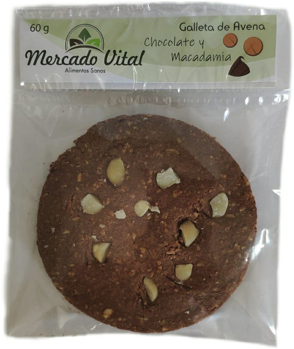 GALLETA DE AVENA CON CHOCOLATE Y MACADAMIA Mercado Vital x 60 g