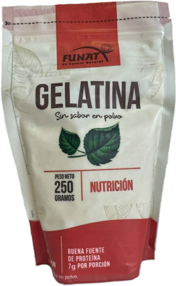 GELATINA SIN SABOR EN POLVO, Funat x 250 g