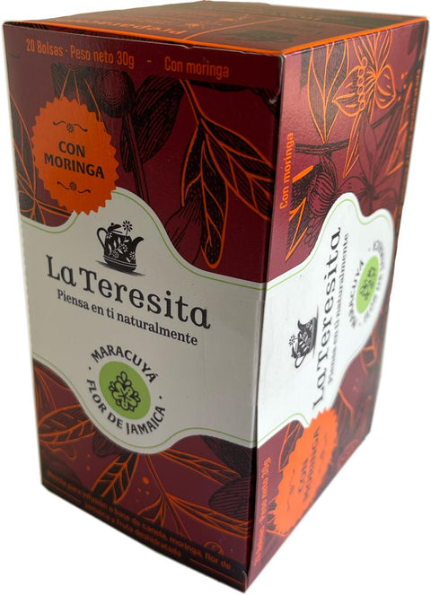 INFUSIÓN MARACUYÁ Y FLOR DE JAMAICA, La Teresita x 20 Bolsas