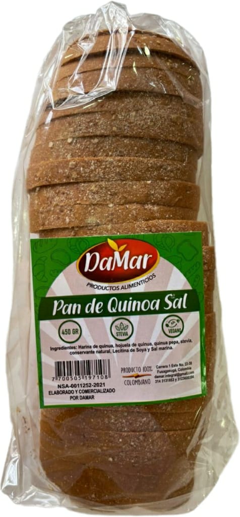PAN DE QUINUA SAL Tajado, Damar x 450 g.