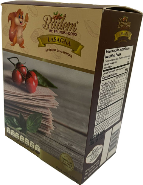 PASTA TIPO LASAGNA de Harina de Almendras, Badem x 250 g
